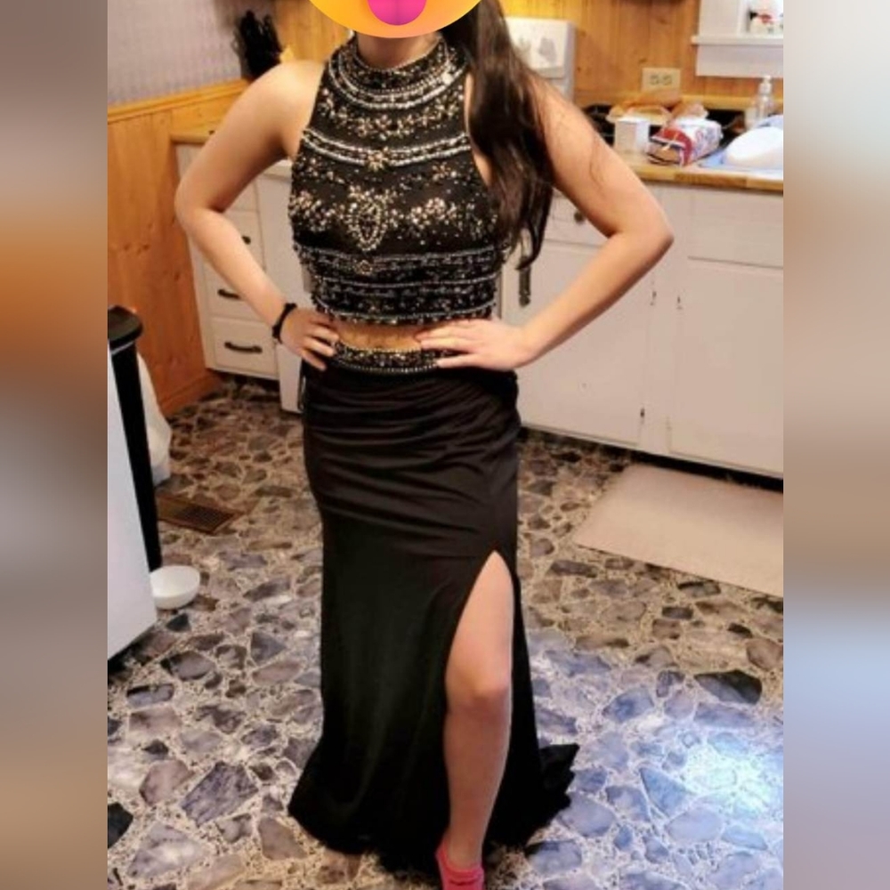 2-piece Black Prom Dress